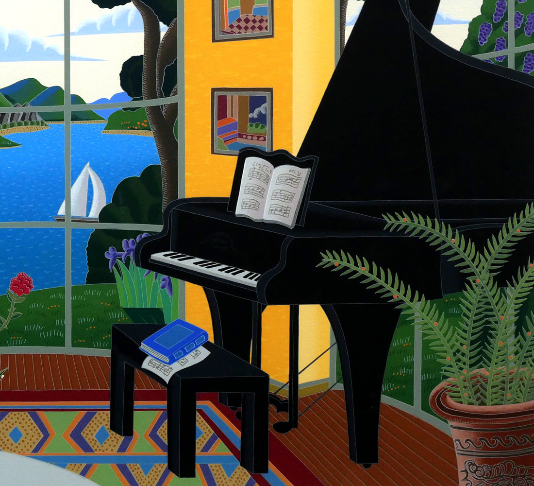 トーマス マックナイト(Thomas McKNIGHT)「イエローミュージックルーム」シルクスクリーン版画 拡大画像4