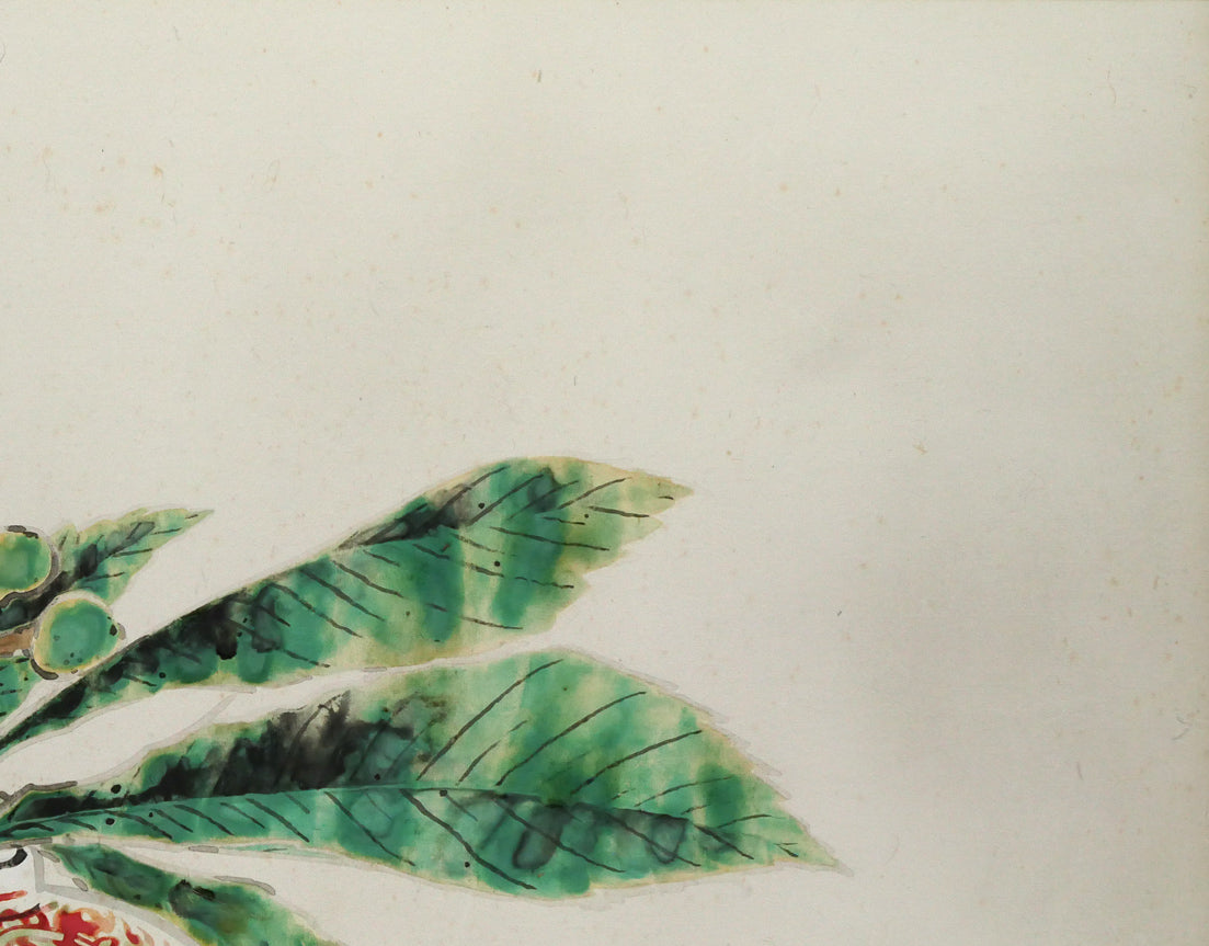 前田青邨「赤絵壷」日本画・P10号 拡大画像2