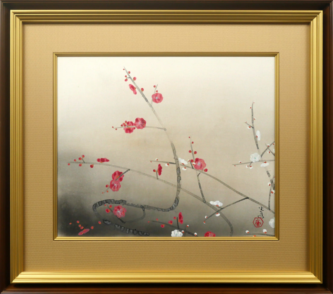 前田青邨「紅梅」日本画・10号大