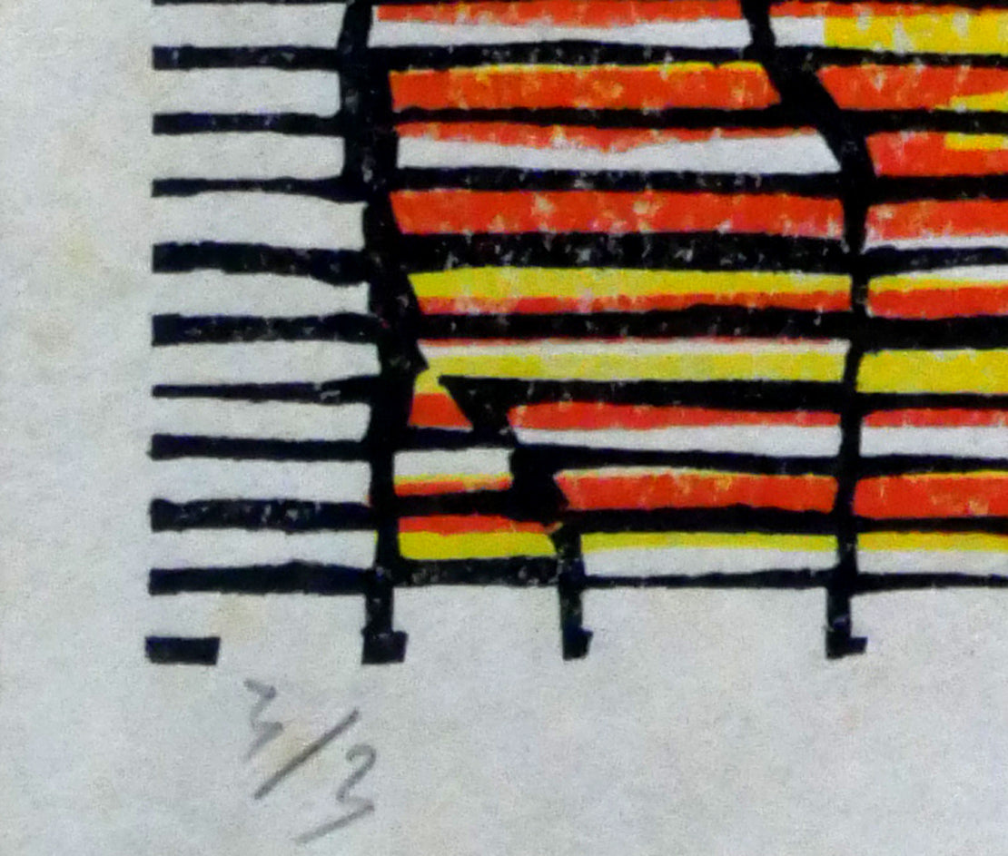 真栄田義次「LA」木版画 限定番号(ed,3/3)