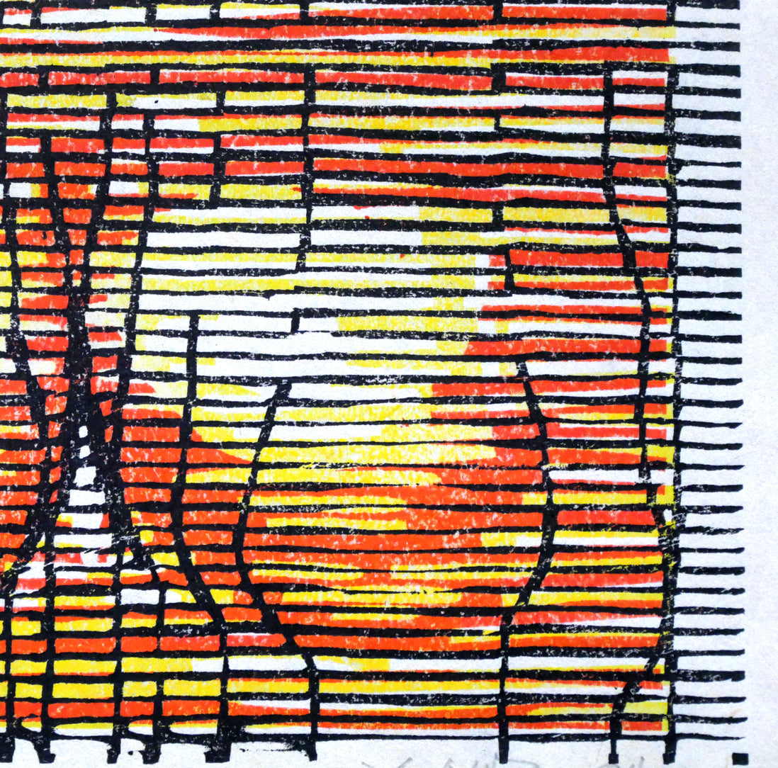 真栄田義次「LA」木版画 拡大画像4