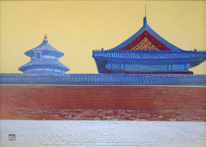 前田正憲「天壇(中国・北京)」日本画・10号 作品全体拡大画像