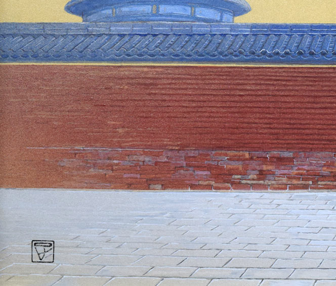 前田正憲「天壇(中国・北京)」日本画・10号 拡大画像3