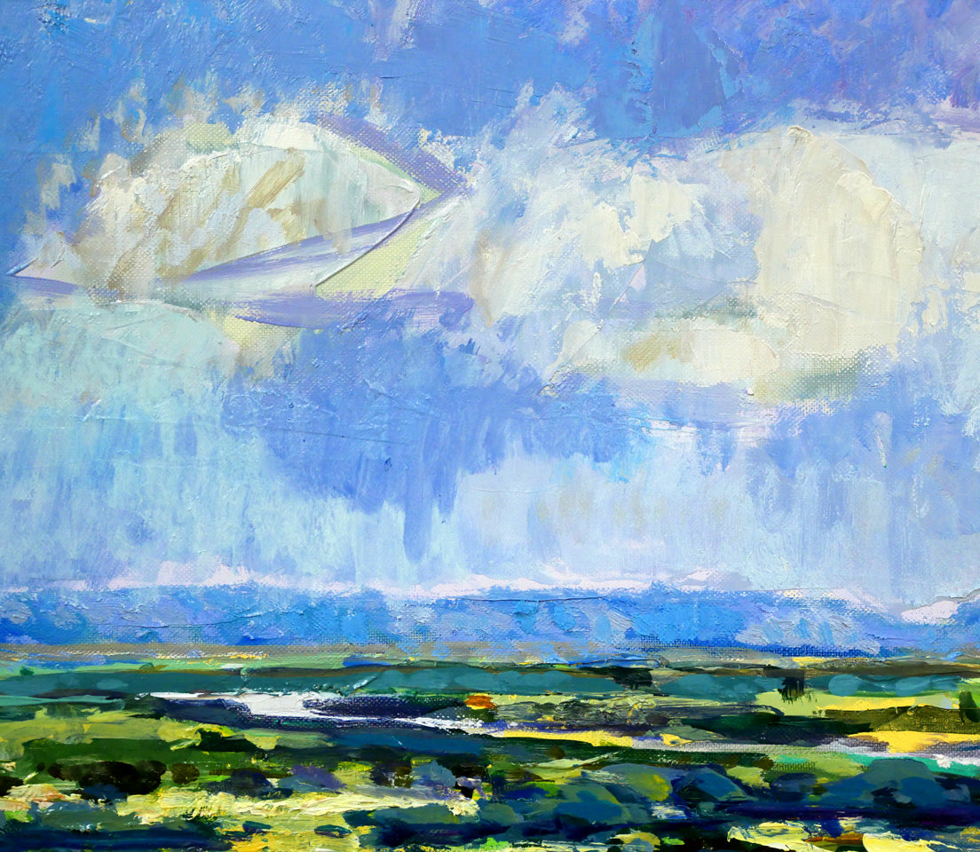 真柄修一「霧多布湿原(厚岸郡浜中町)」油絵・P20号 拡大画像1