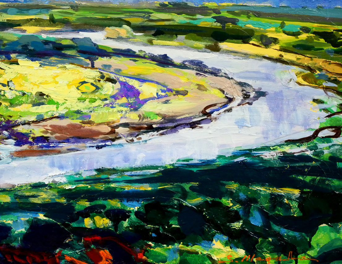 真柄修一「霧多布湿原(厚岸郡浜中町)」油絵・P20号 拡大画像4