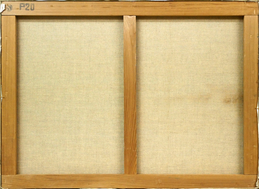 真柄修一「霧多布湿原(厚岸郡浜中町)」油絵・P20号 キャンバス裏側画像