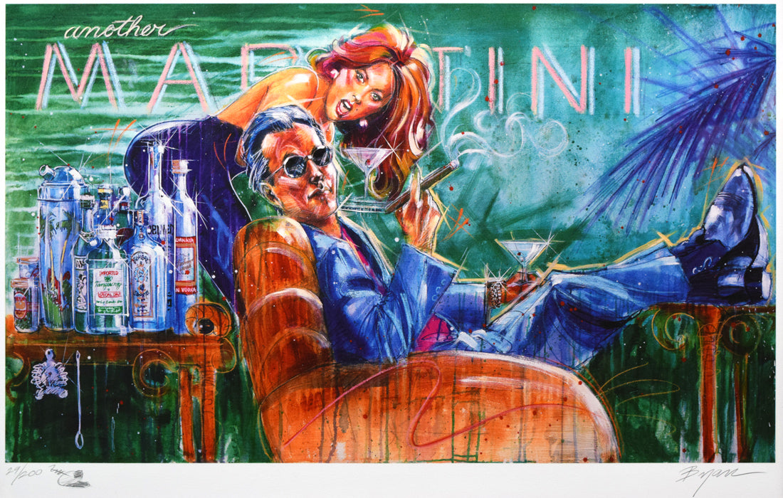 マイケル ブライアン(Michael Bryan)「アナザーマティーニ」シルクスクリーン版画 作品全体拡大画像