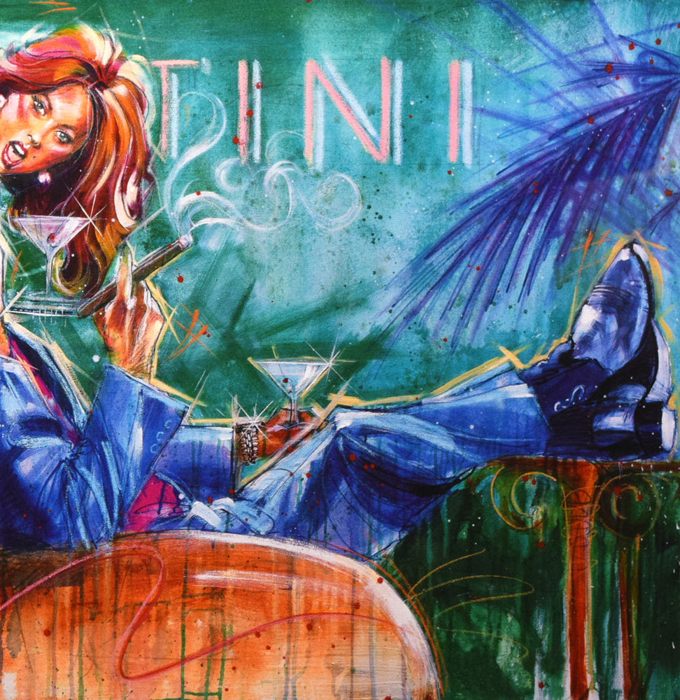 マイケル ブライアン(Michael Bryan)「アナザーマティーニ」シルクスクリーン版画 拡大画像2