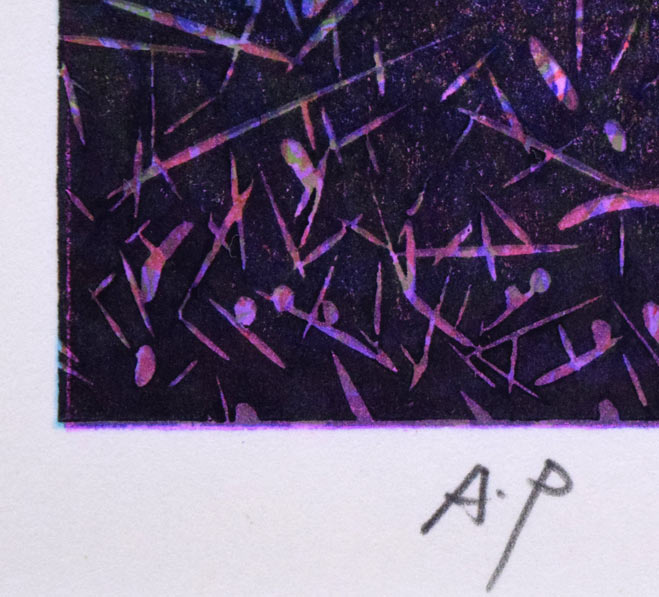 牧野宗則「赤い風」木版画 限定番号(ed,AP=作家保存版)拡大画像