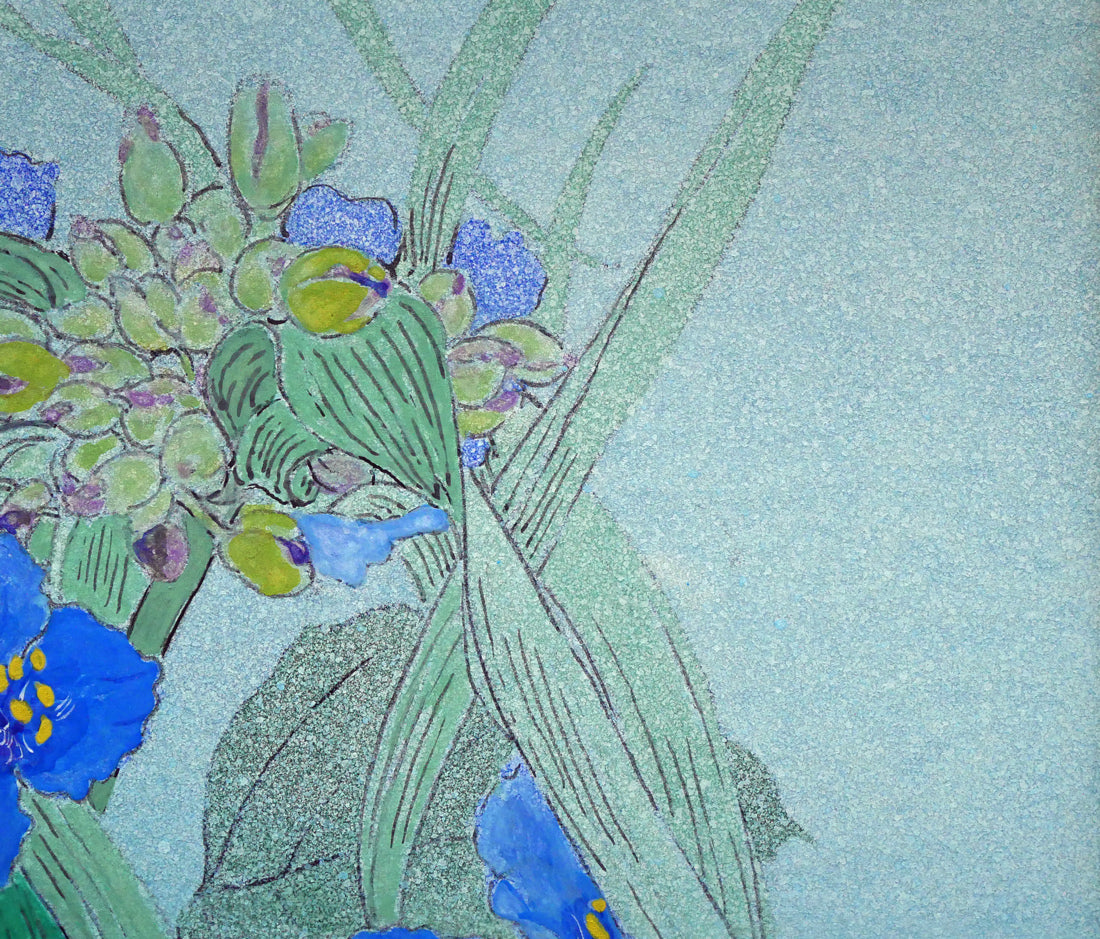 牧野一泉「つゆ草」日本画・SM 拡大画像2