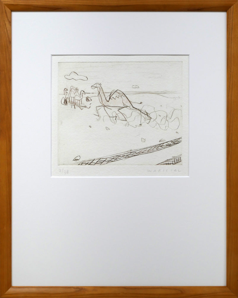 ハビエル マリスカル(JAVIER MARISCAL)「ラクダのいる風景」エッチング(銅版画)