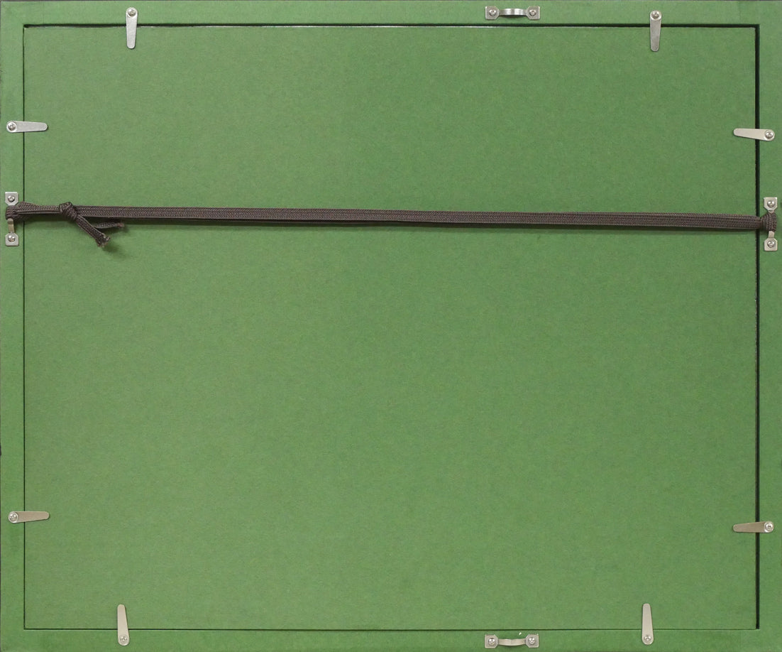 丸木俊「鳩と母子像」墨彩画 額縁裏側画像