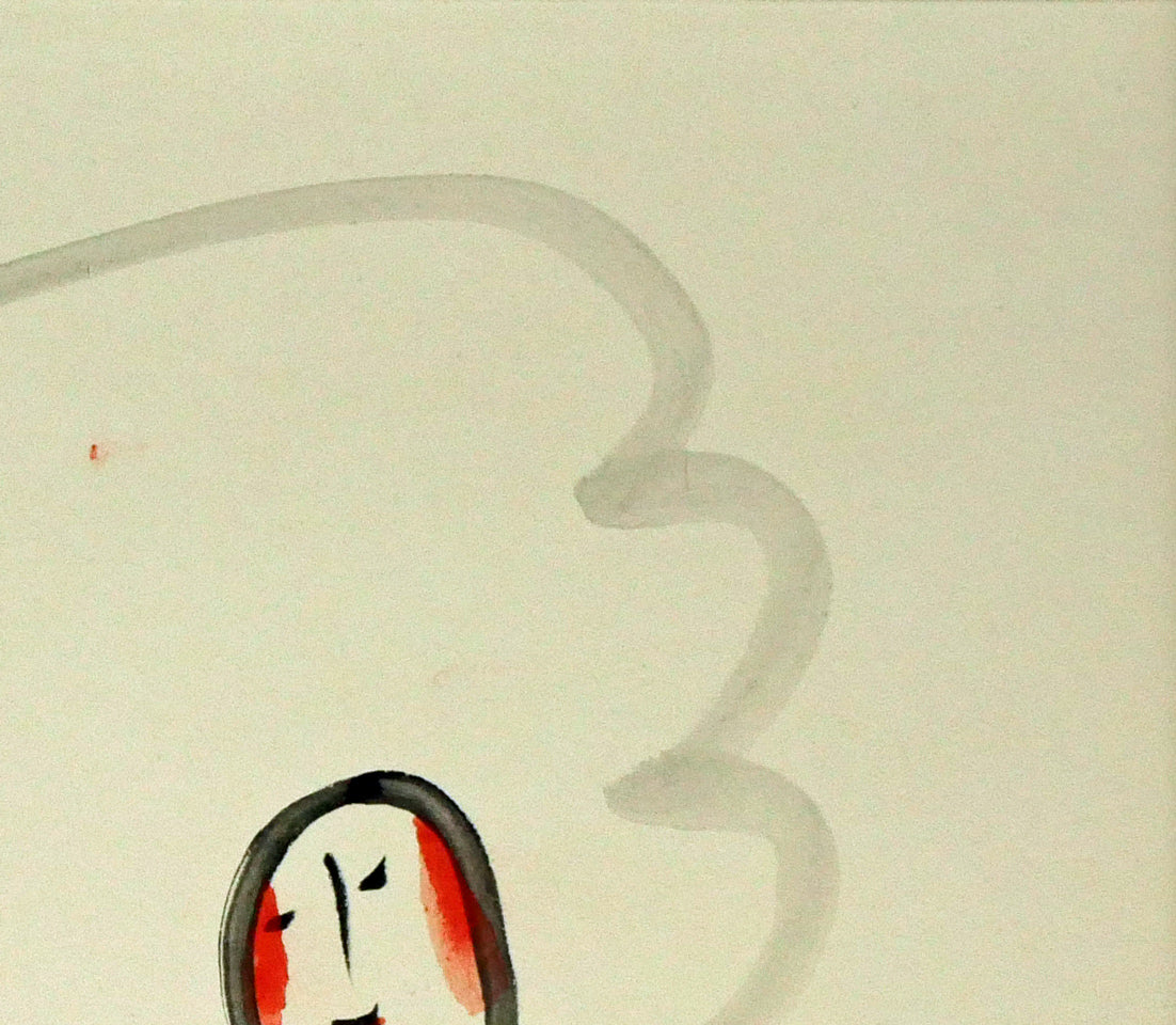 丸木俊「鳩と母子像」墨彩画 拡大画像2