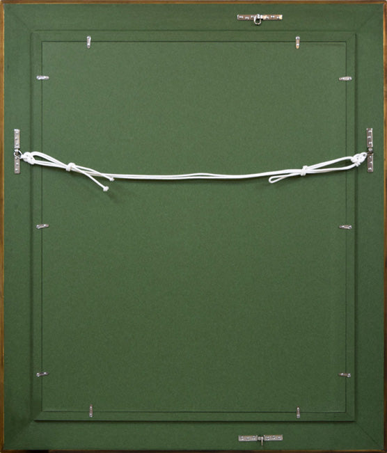 増田誠「フレンチカンカン」油絵・F15号 額縁裏側画像