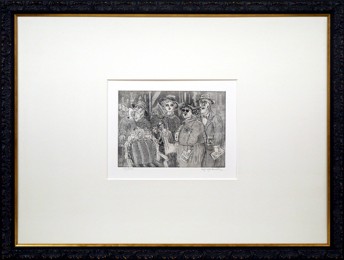 増田誠「観光客」銅版画