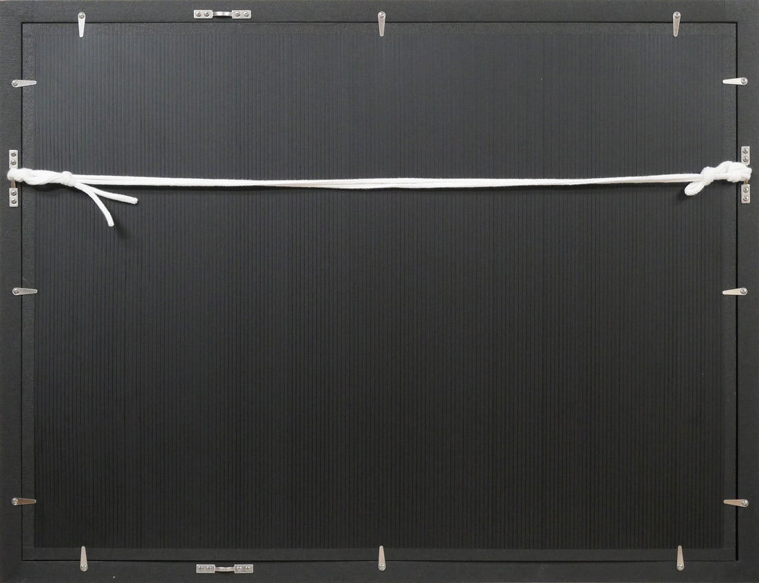 増田誠「観光客」銅版画 額縁裏側画像