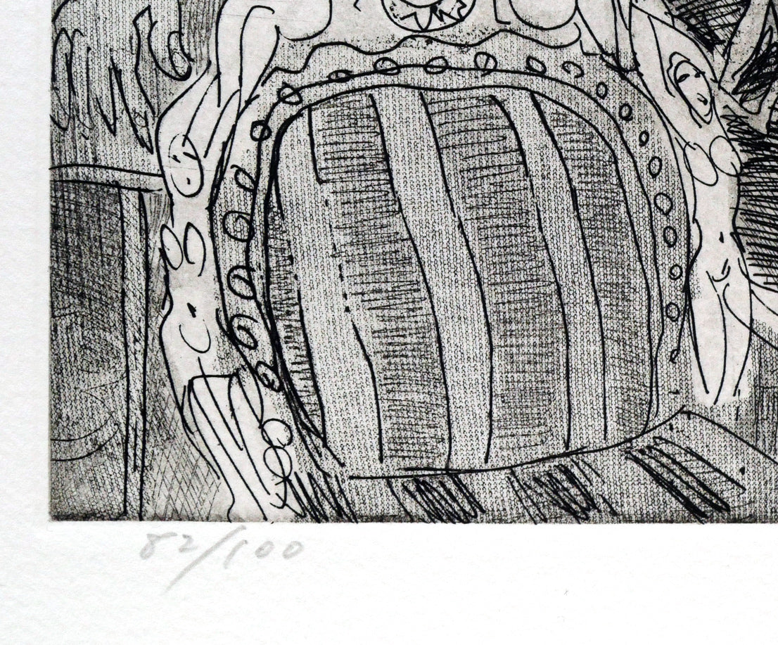 増田誠「観光客」銅版画 限定番号(ed,82/100)