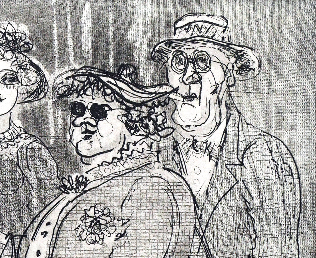 増田誠「観光客」銅版画 拡大画像2