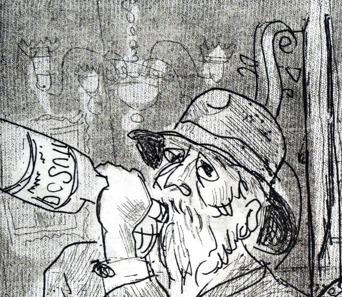 増田誠「観光客」銅版画 拡大画像5