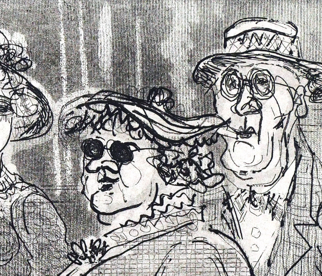 増田誠「観光客」銅版画 拡大画像6