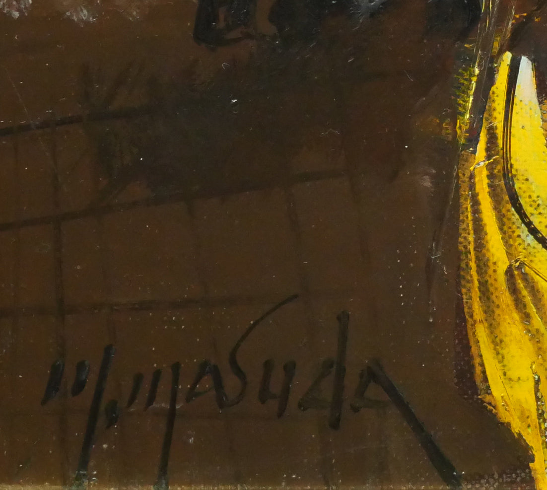 増田誠「キャフエーテラス」油絵・F6号 サイン拡大画像