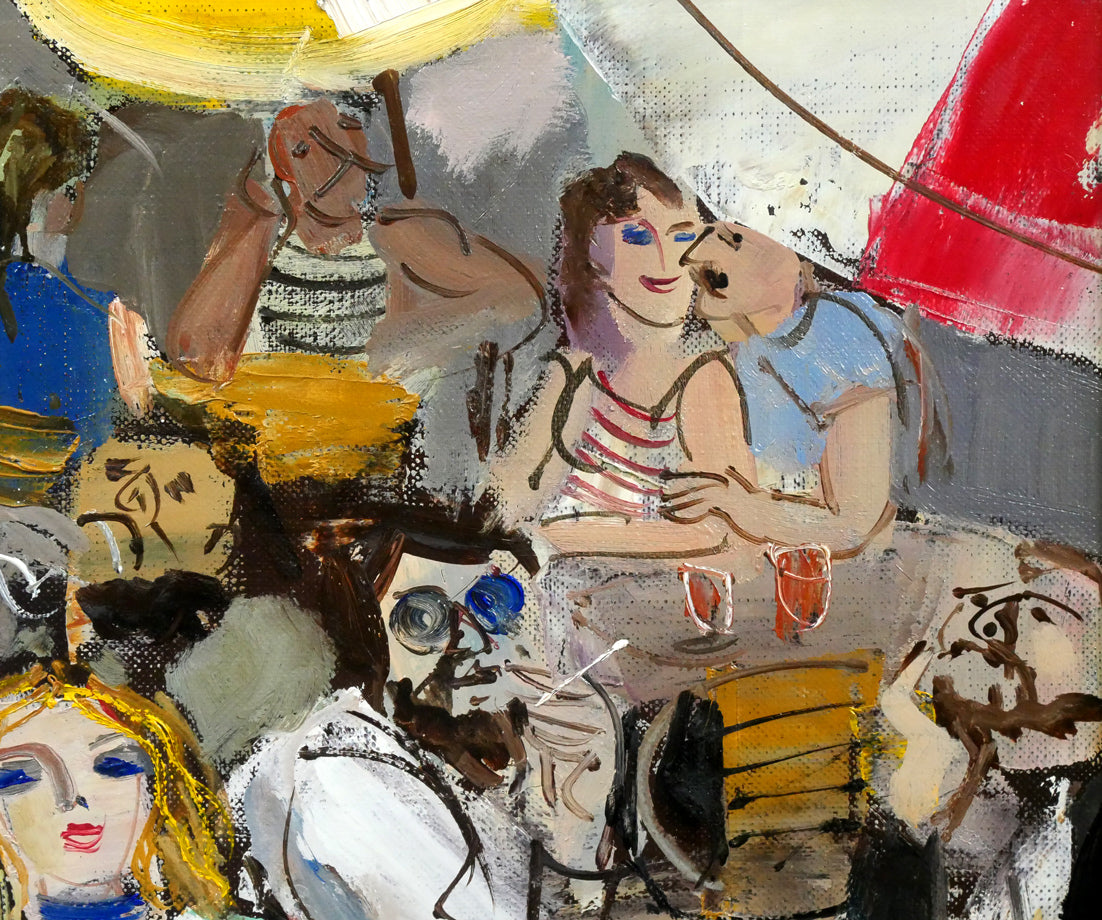 増田誠「キャフエーテラス」油絵・F6号 拡大画像2