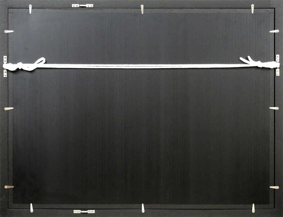 増田誠「レ・ミュジシャン」銅版画 額縁裏側画像