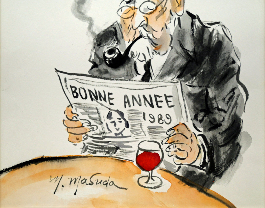 増田誠「ムッシュ」水彩画・6号 拡大画像3