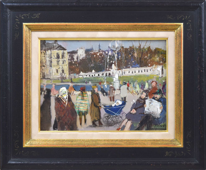 増田誠「ルクサンブルグ公園(パリ)」油絵・F4号