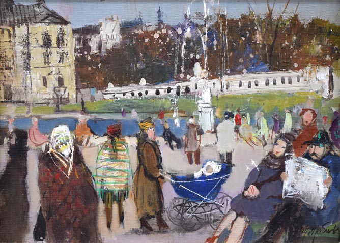 増田誠「ルクサンブルグ公園(パリ)」油絵・F4号 作品全体拡大画像