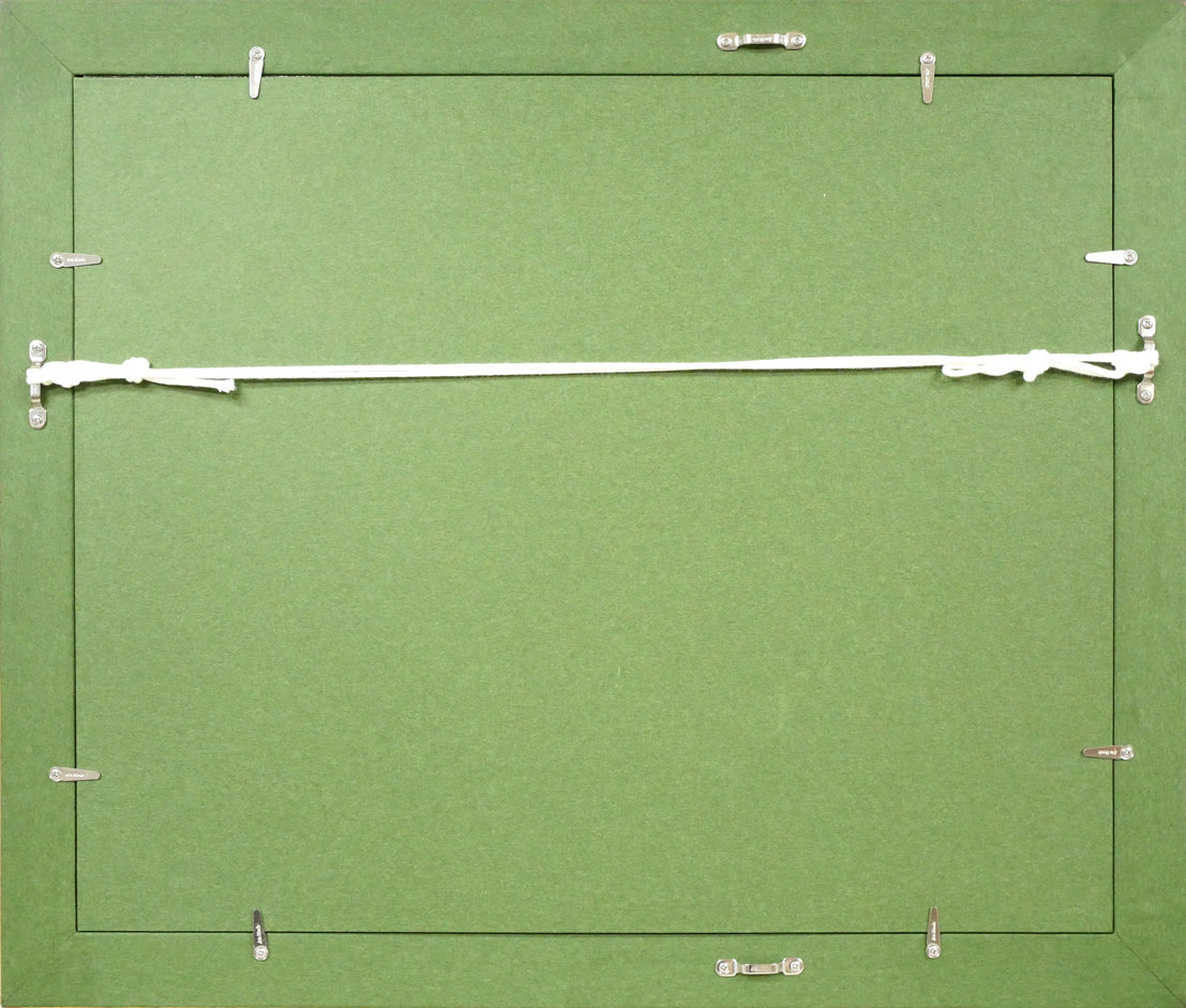 増田誠「斗牛(闘牛)」水彩画・色紙 額縁裏側画像