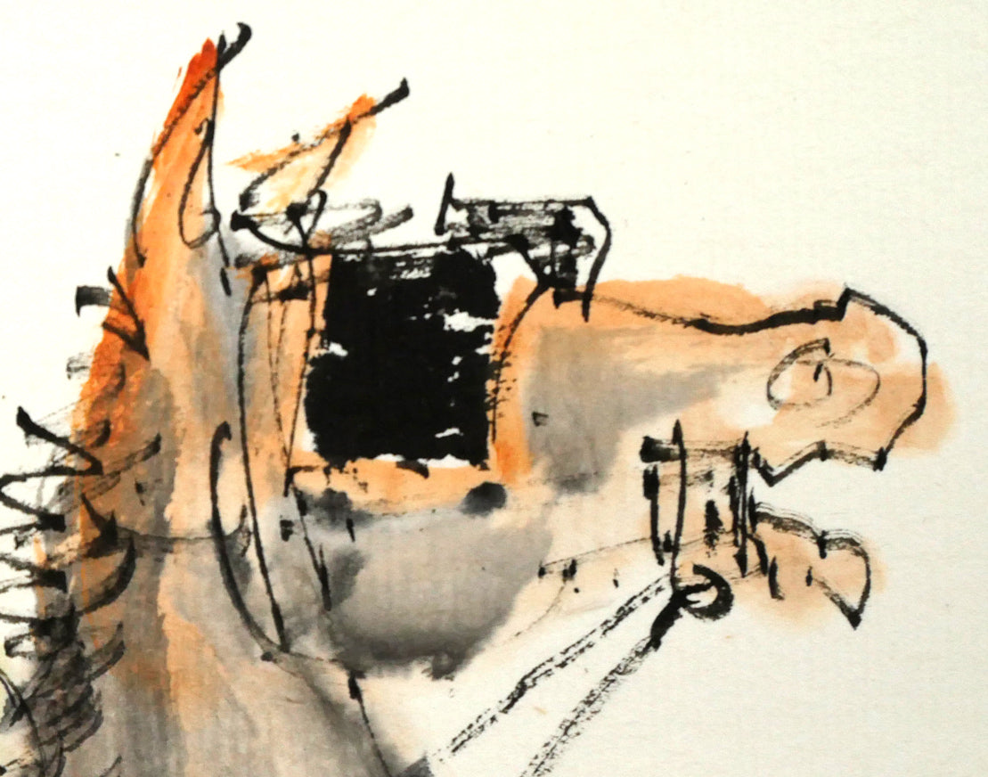 増田誠「斗牛(闘牛)」水彩画・色紙 拡大画像4