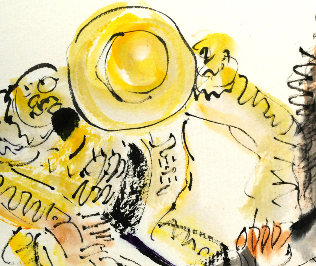 増田誠「斗牛(闘牛)」水彩画・色紙 拡大画像2