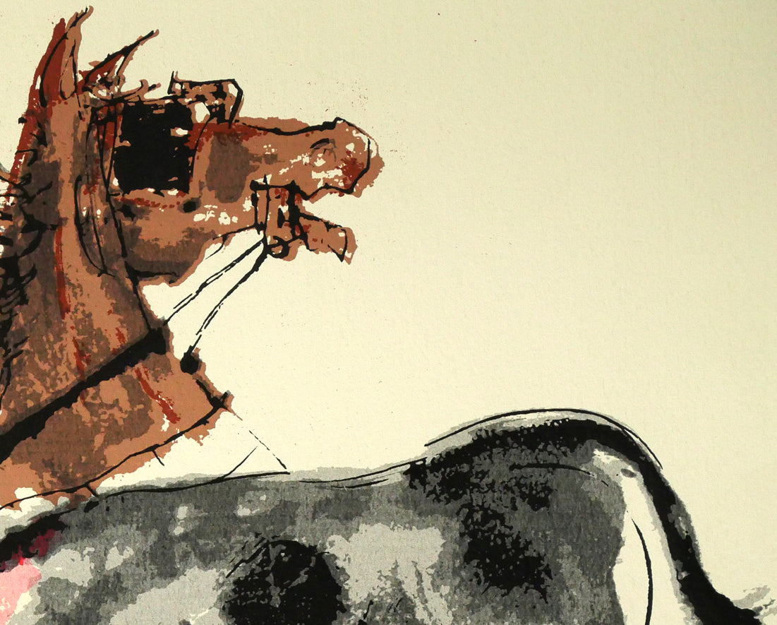 増田誠「闘牛」リトグラフ 拡大画像2