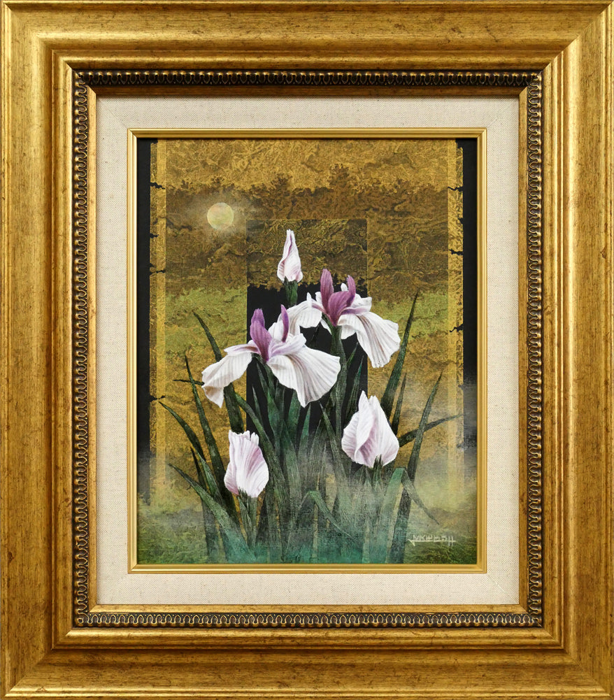 増本憲樹「大宰府の花開運縁起図(菖蒲寂韻)」油絵・F3号