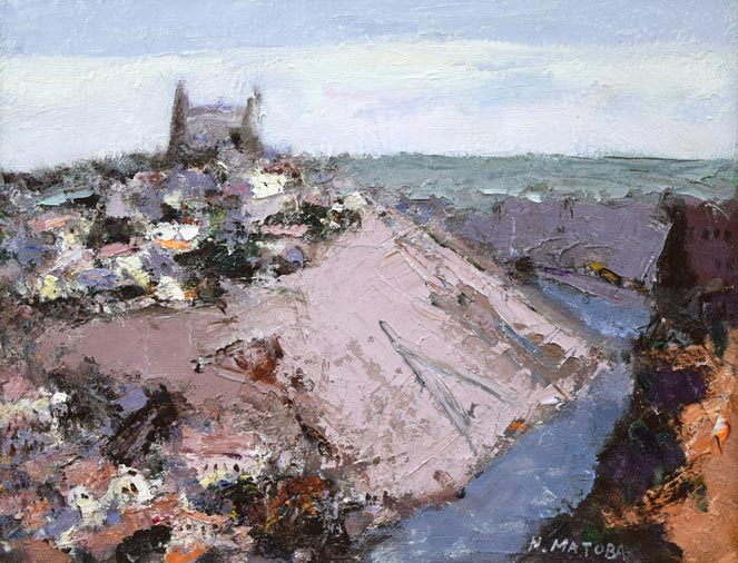 的場信治「トレド(スペイン)」油絵・F6号 作品全体拡大画像