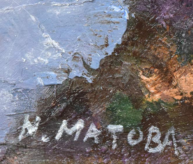 的場信治「トレド(スペイン)」油絵・F6号 サイン拡大画像