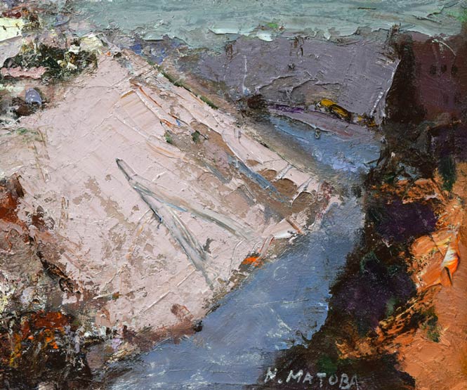 的場信治「トレド(スペイン)」油絵・F6号 拡大画像4