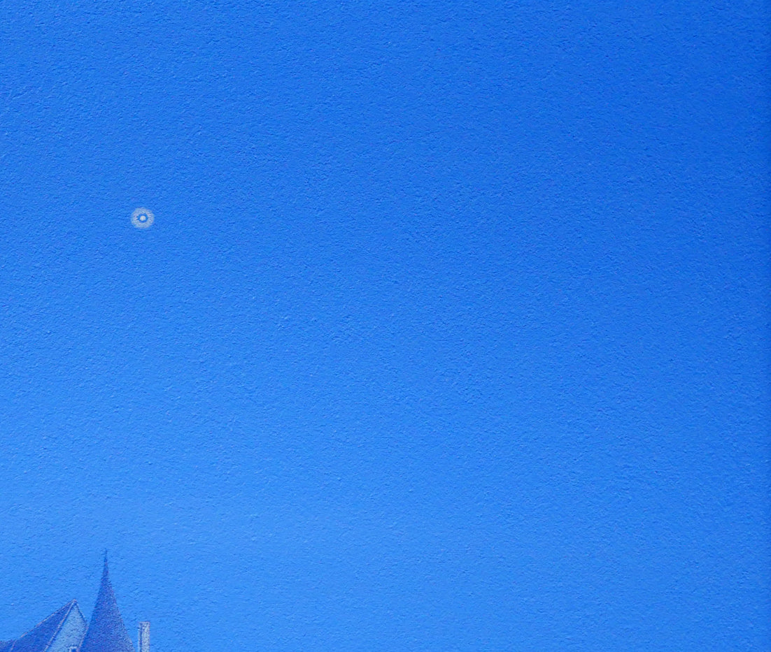 松浦敬文「水辺の城(馬九行く-うまくいく)」油絵・F10号 拡大画像2