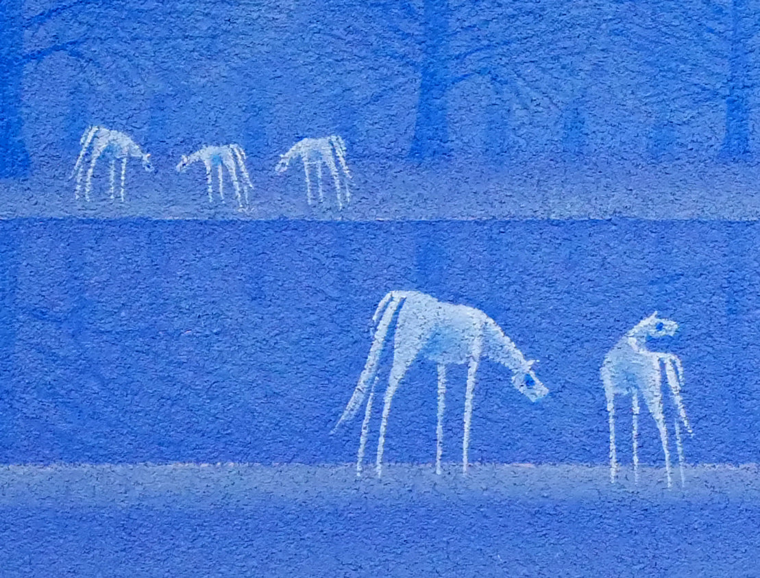 松浦敬文「水辺の城(馬九行く-うまくいく)」油絵・F10号 拡大画像6