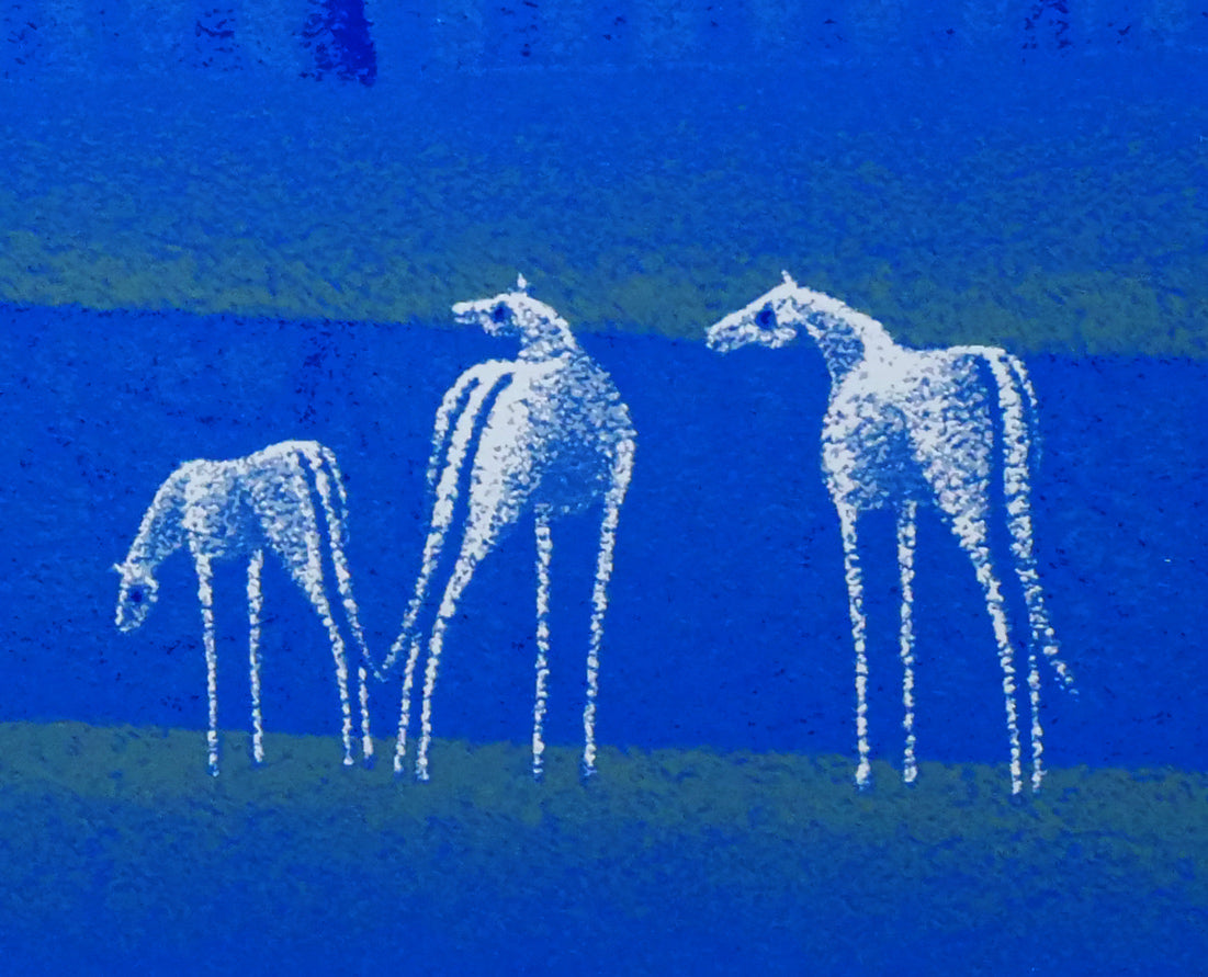 松浦敬文「水辺の城(馬九行く-うまくいく)」シルクスクリーン版画 拡大画像4