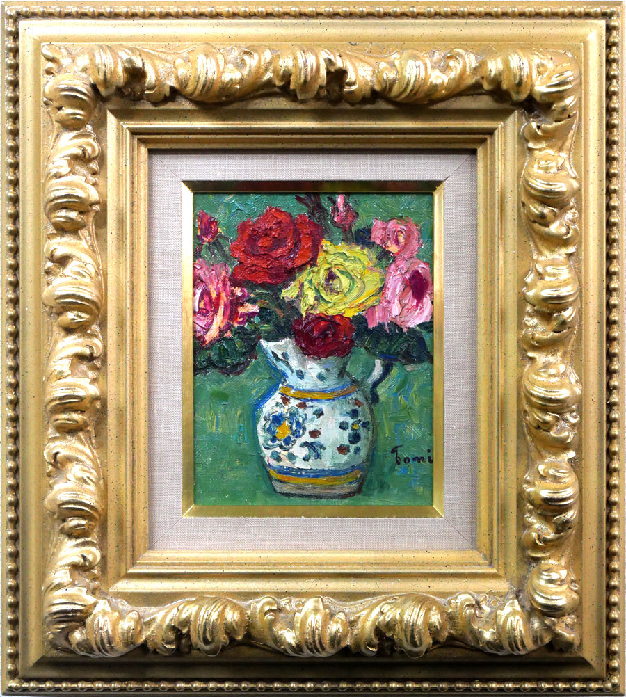 松本富太郎「薔薇」油絵・F0号