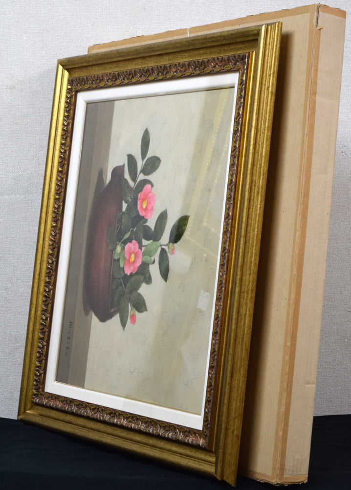 松永真樹子「つばき(椿)」油絵・F10号 付属品画像(差し箱)