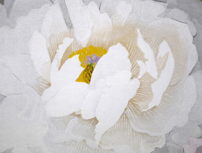 松尾敏男「牡丹晨光」木版画 拡大画像2