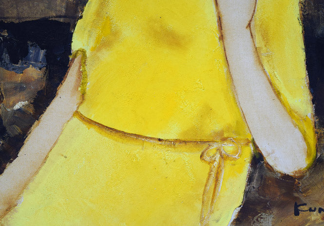 松任谷國子「春近し」油絵・F8号 拡大画像4