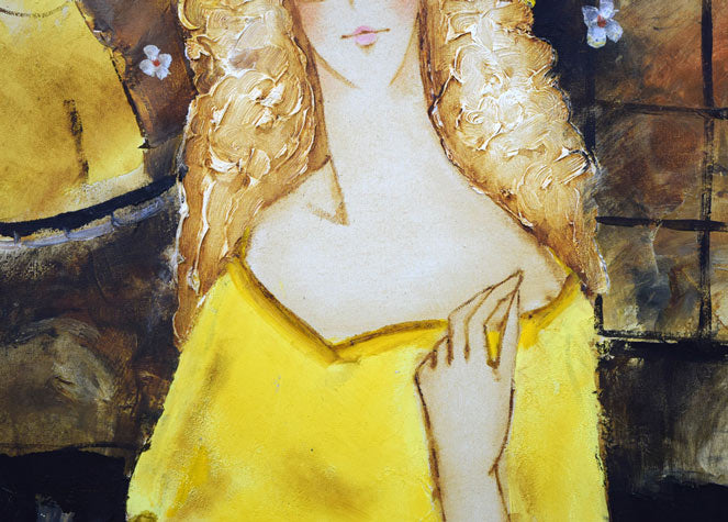 松任谷國子「春近し」油絵・F8号 拡大画像3