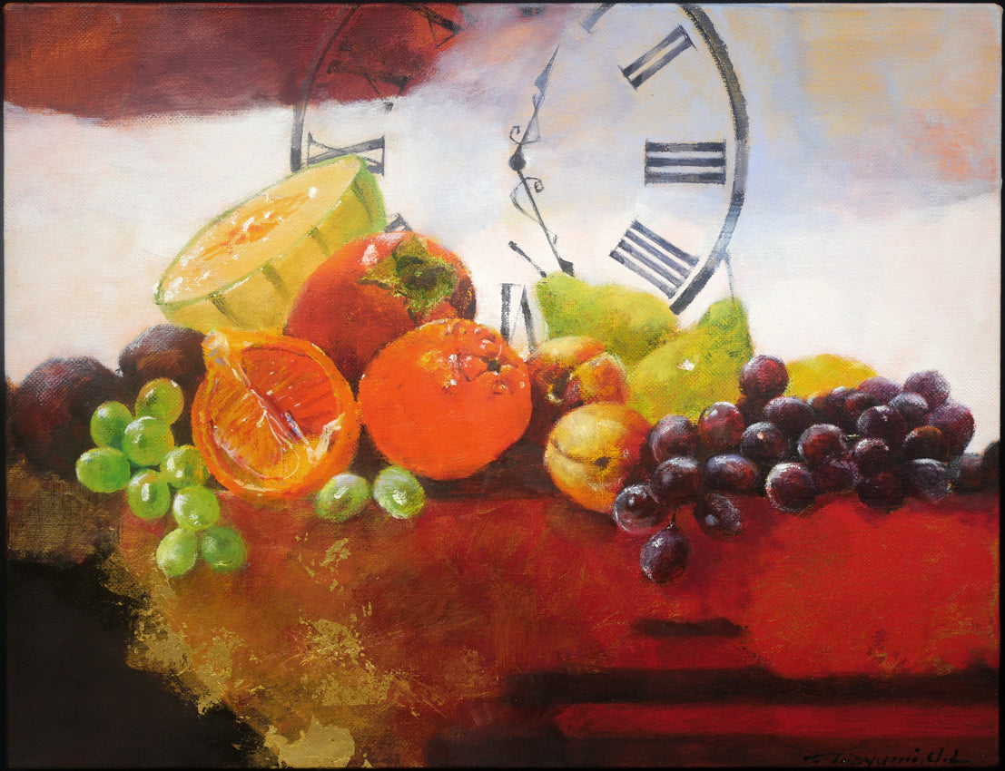 マユミ・ウヌマ・リンク(鵜沼真弓)「果実」油絵・F6号 作品全体拡大画像