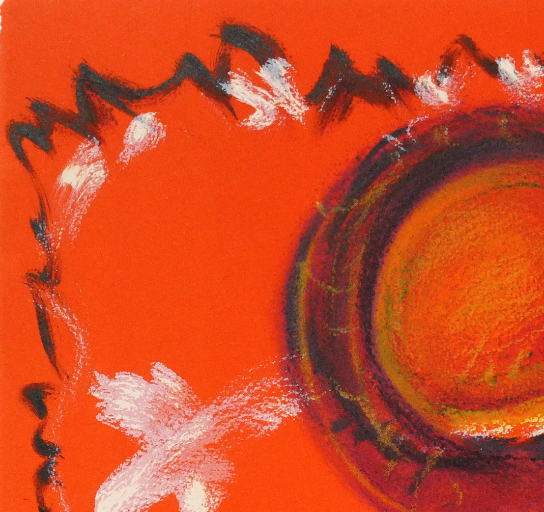 三岸節子「花(赤)」リトグラフ 拡大画像1