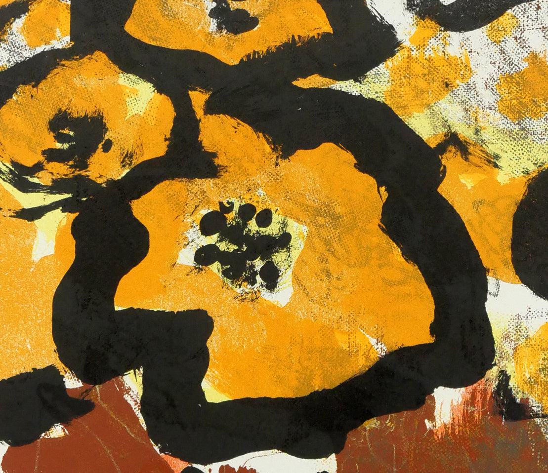 三岸節子「茶の花」リトグラフ 拡大画像2