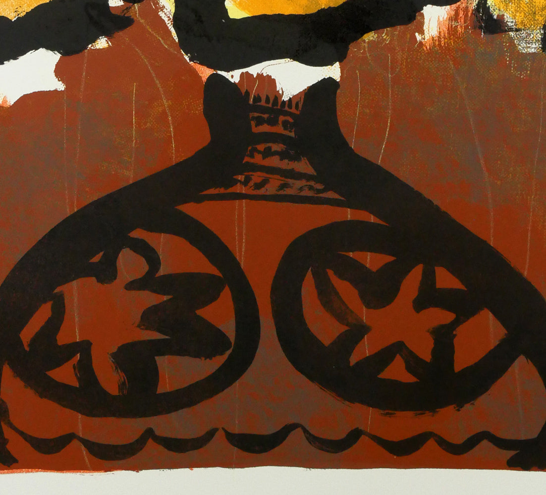 三岸節子「茶の花」リトグラフ 拡大画像4